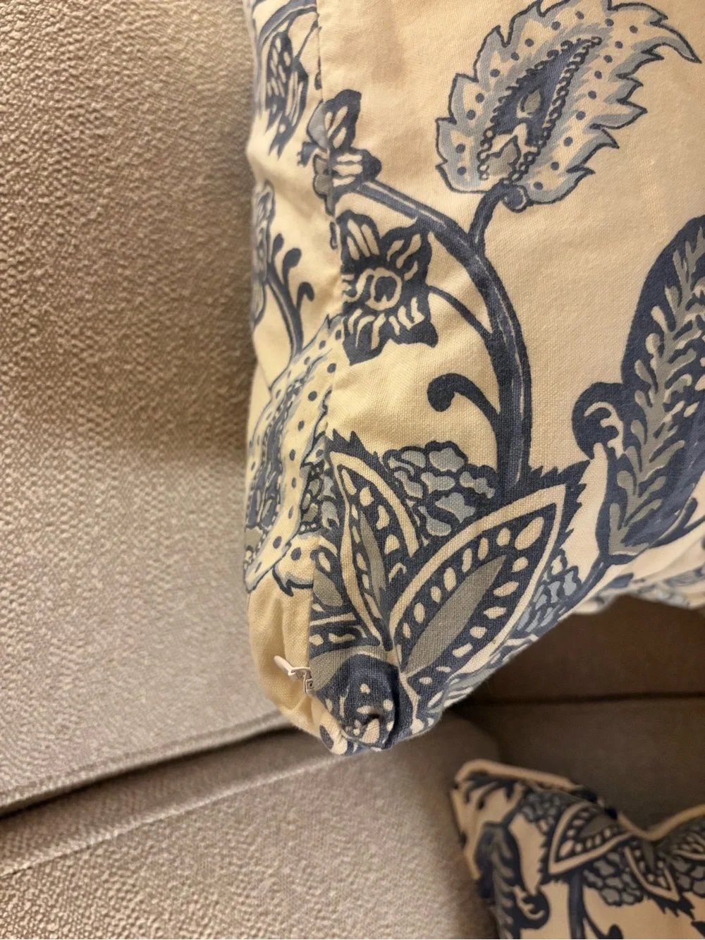 Pair Custom Blue and White Throw Pillows